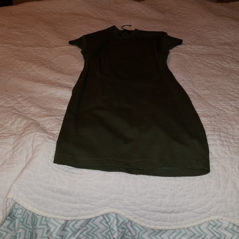 Olive green backless dress